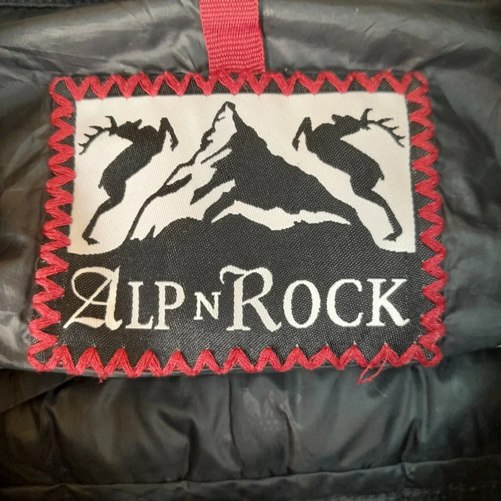 Alp-n-Rock Down Puffer Vest Womens Large Black‎ Quilted Full Zip